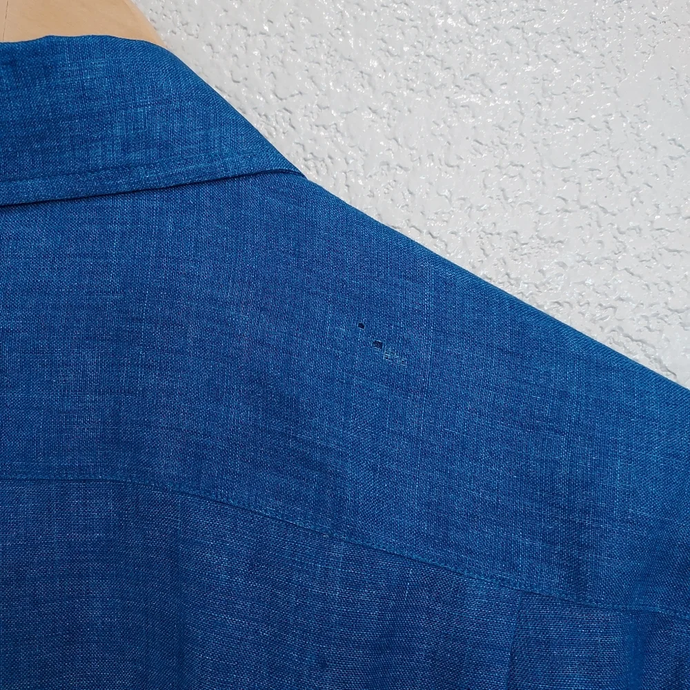 Loro Piana Blue Long Sleeve Button Down - Picture 13 of 13